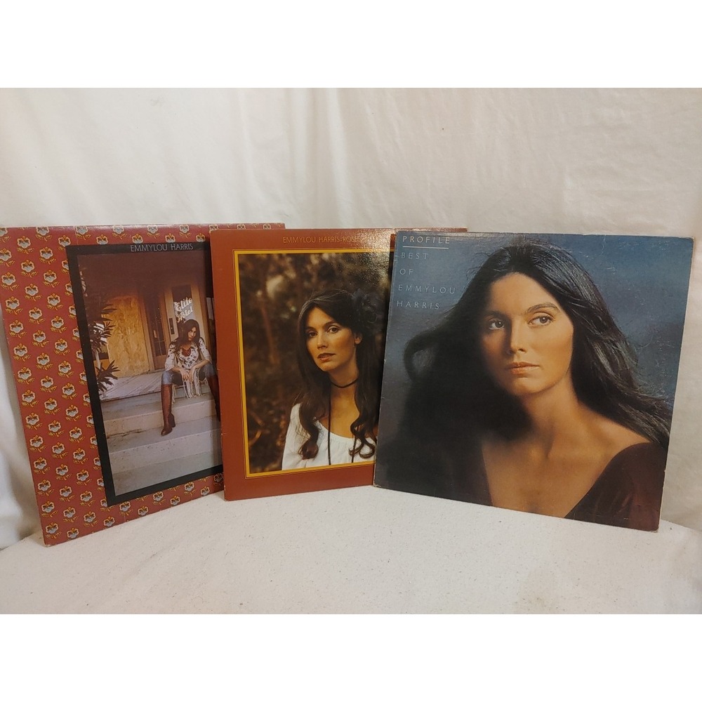 BUNDLE Emmylou Harris. Elite hotel-Roses in‎ the Snow-Best Of. Vinyl Record LP